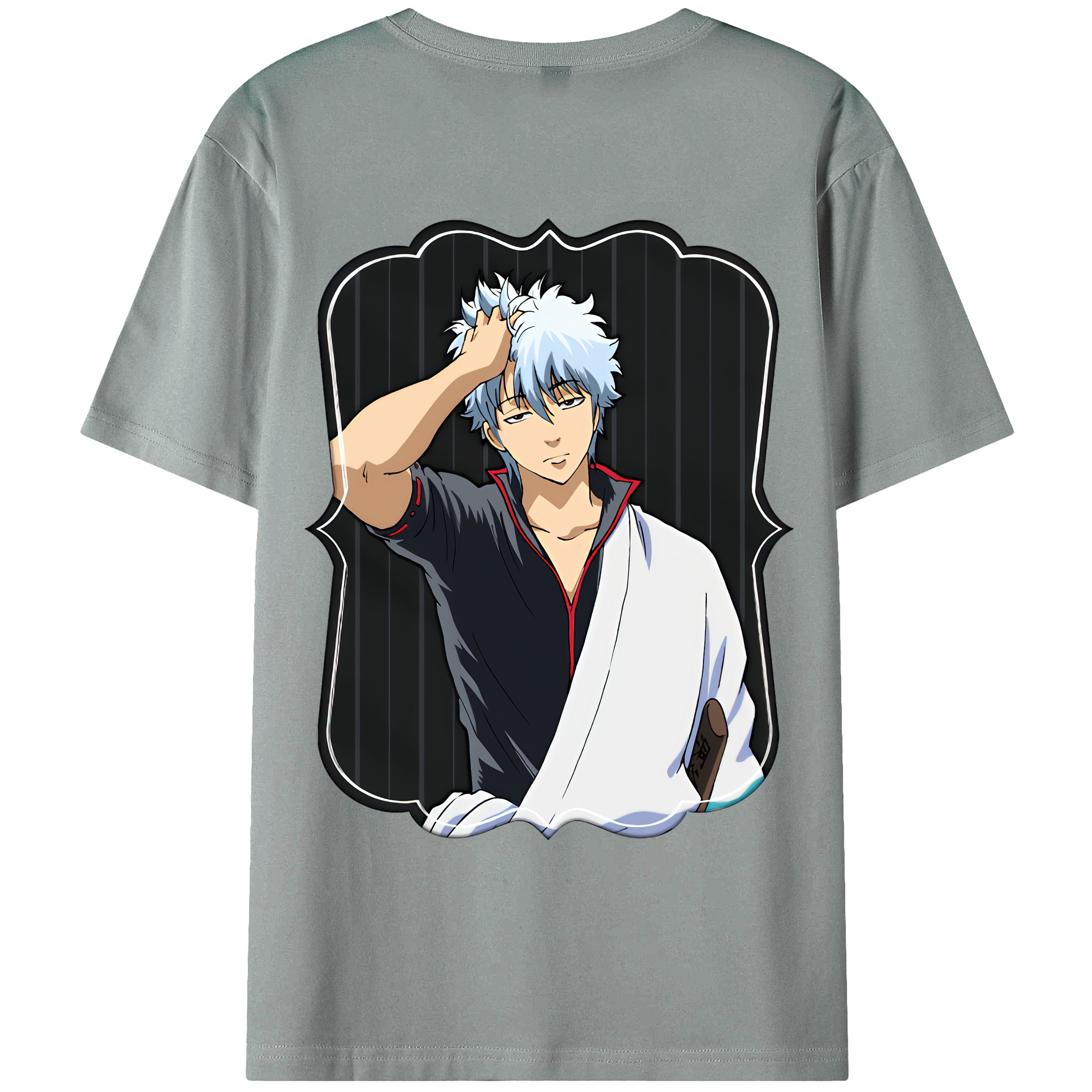 （画像用） ぎんたま 坂田銀時（さかたぎんとき） 神楽 志村新八（しむら しんぱち） GINTAMA Sakata Gintoki Kagura Shimura Shinpachi 綿100％ メンズ半袖Tシャツ（バックプリント） 通気性